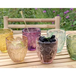 Chic Antique Saint-Émilion Trinkgläser mit Muster, 6 Farben