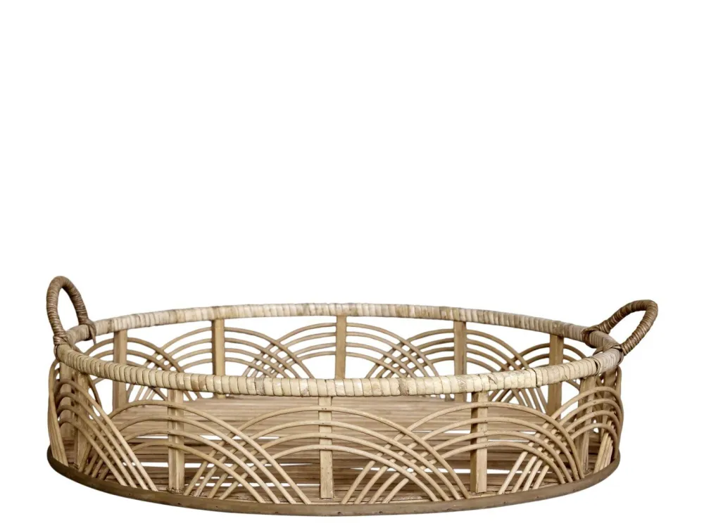 Chic Antique Tablett aus Bambus und Rattan