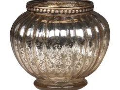 Chic Antique Teelichthalter mit Perlenrand glänzend