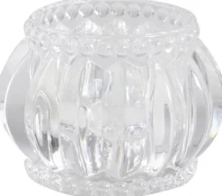 Chic Antique Teelichthalter mit Nuten und Perlenkante