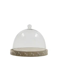 Chic Antique Tours Glasglocke mit Schnitzereien