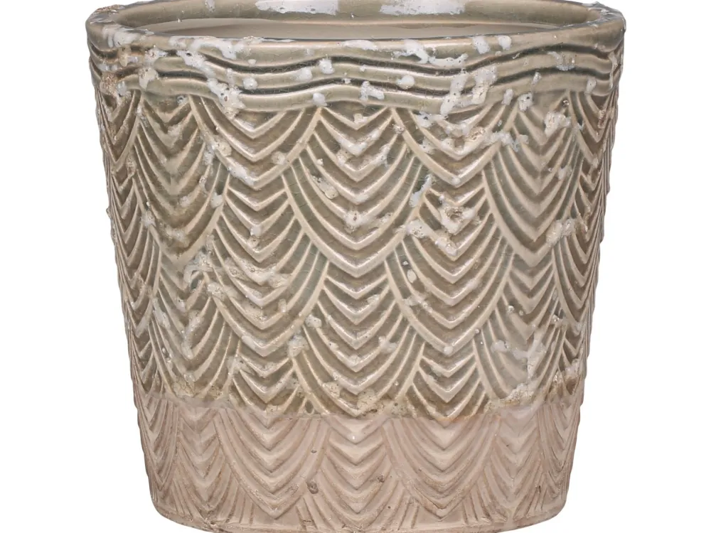 Chic Antique Valence Übertopf mit Blattmuster