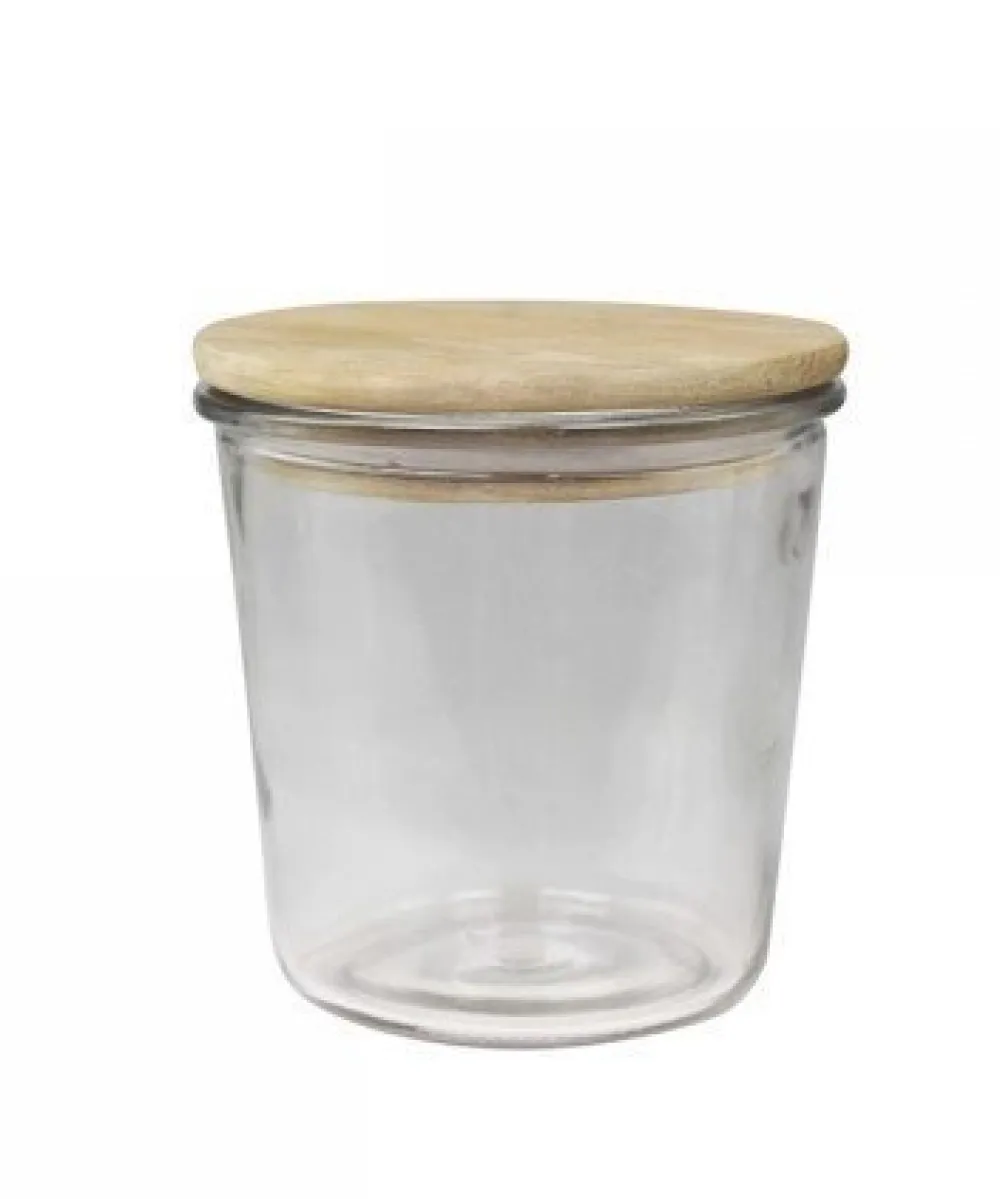 Chic Antique Vallet Aufbewahrungsglas mit Holzdeckel