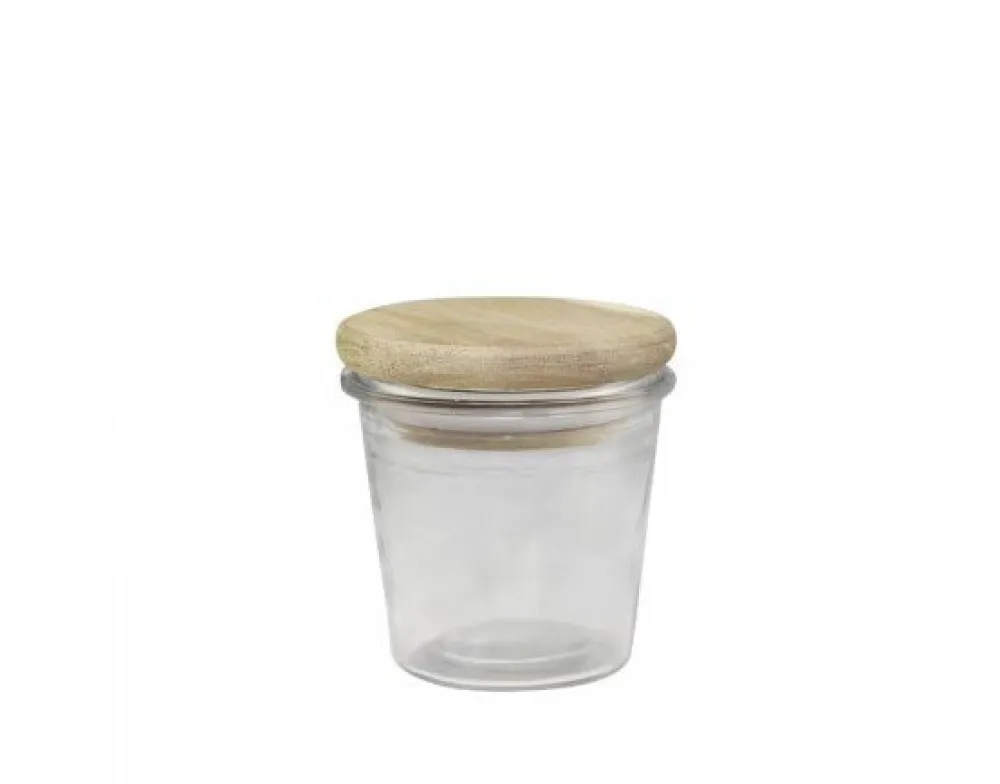 Chic Antique Vallet Aufbewahrungsglas mit Holzdeckel