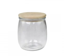 Chic Antique Vallet Aufbewahrungsglas mit Holzdeckel rund