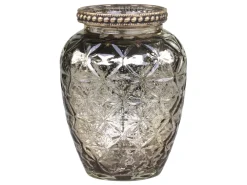 Chic Antique Vase mit Perlenkante und Schliff