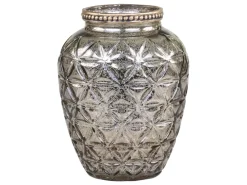 Chic Antique Vase mit Perlenkante und Schliff