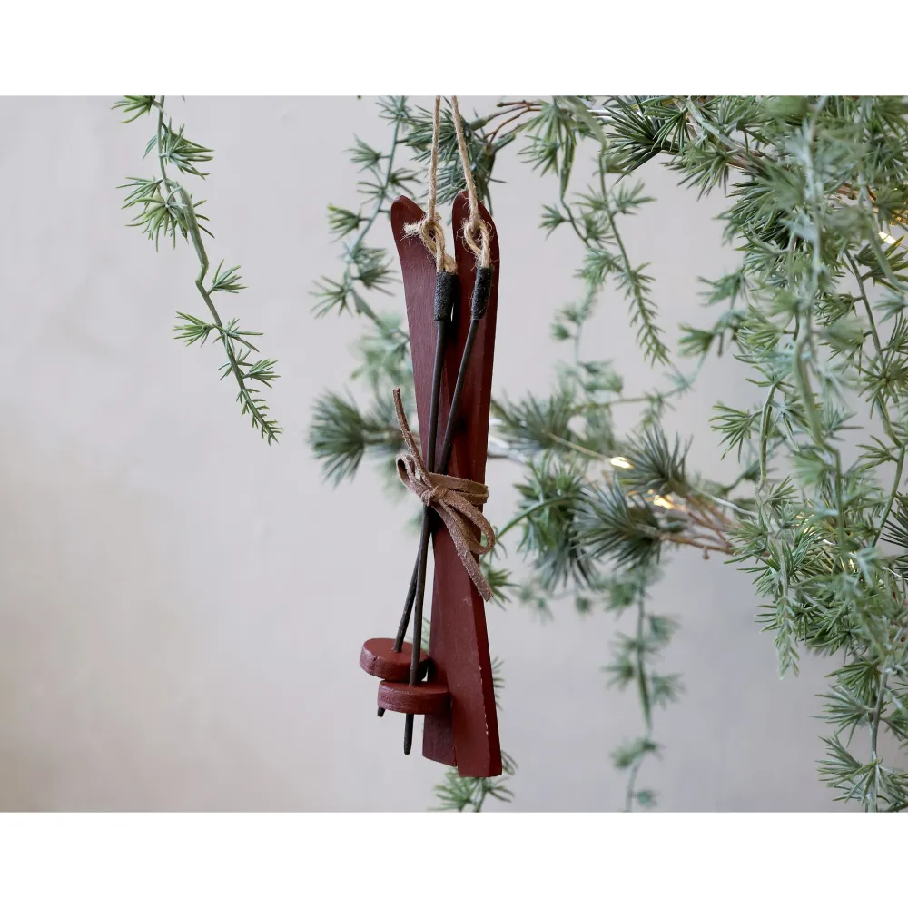 Chic Antique Vintage Ski zum Aufhängen