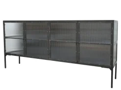 Chic Antique Vitrinenschrank mit gerillten Glastüren