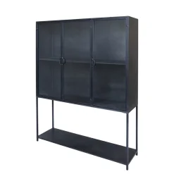 Chic Antique Vitrinenschrank mit 3 Türen und Regalen