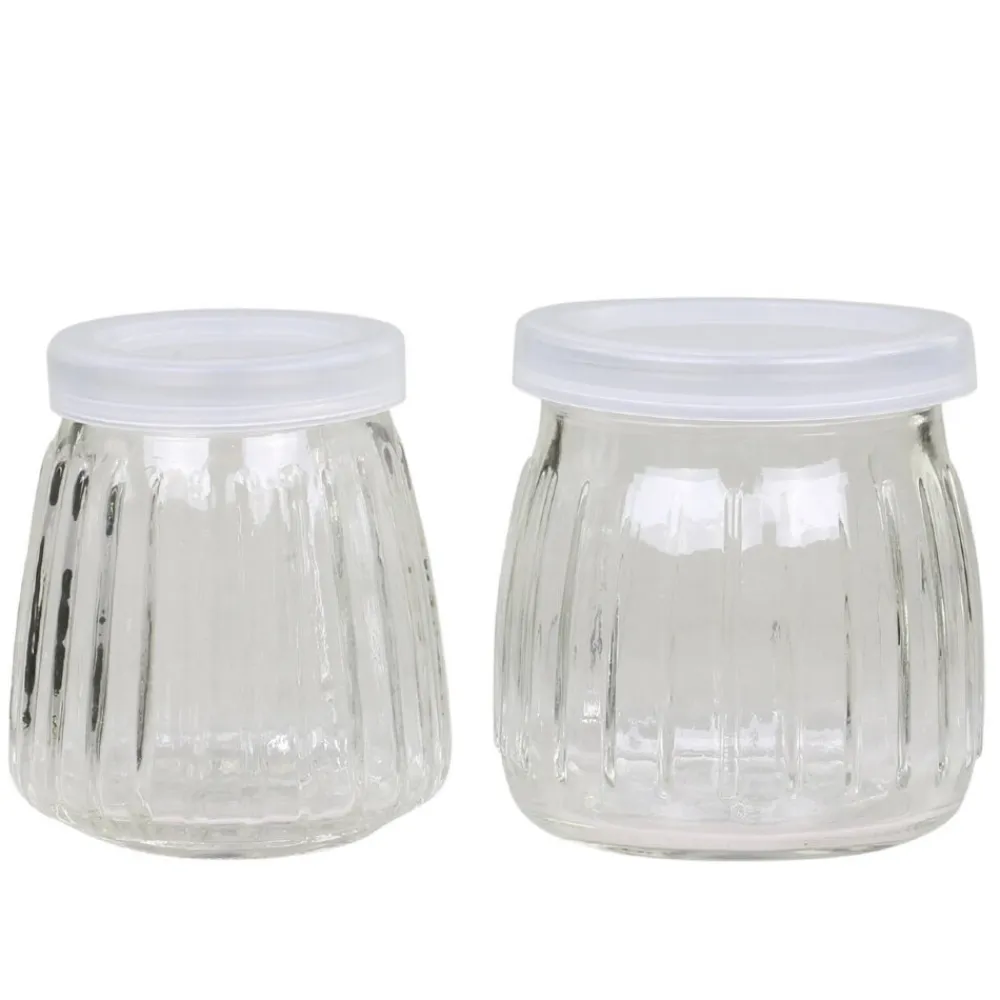 Chic Antique Vorratsgläser mit Rillen 2er