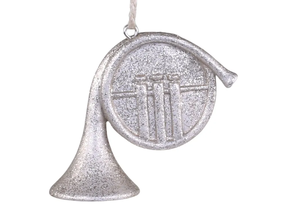 Chic Antique Waldhorn Anhänger mit Glitzer
