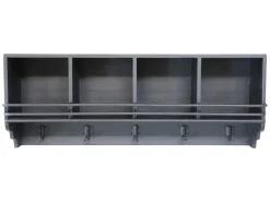 Chic Antique Wandregal mit 4 Fächern und 5 Haken