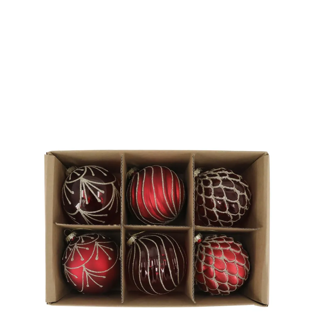 Chic Antique Weihnachtskugeln in einer Schachtel 6er-Set
