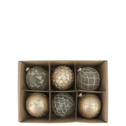 Chic Antique Weihnachtskugeln in einer Schachtel 6er-Set