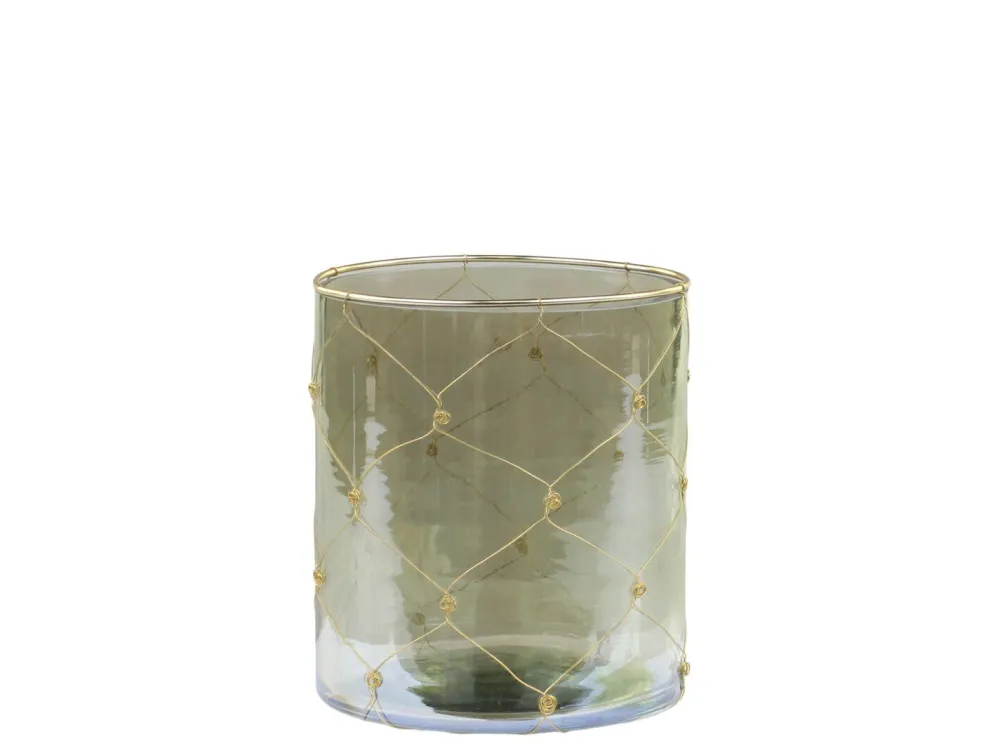 Chic Antique Windlicht mit Eisen Dekor