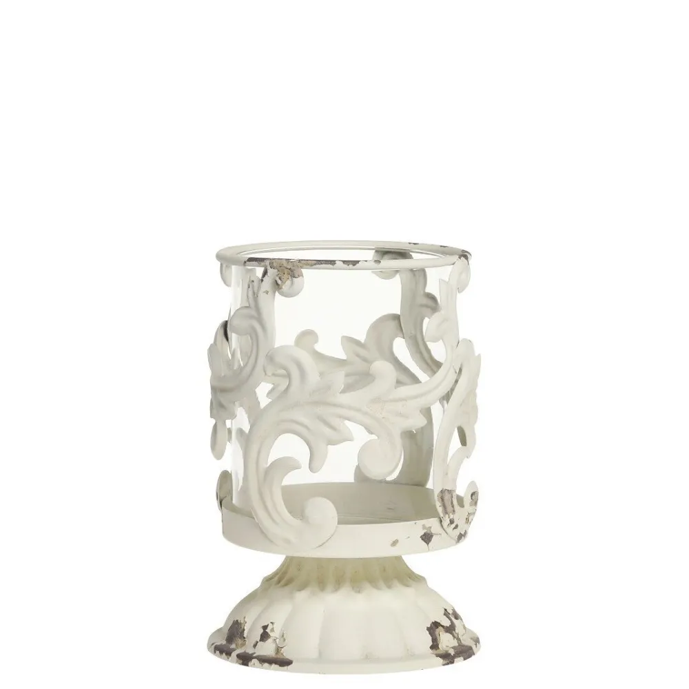 Chic Antique Windlicht mit Pflanzen Dekor