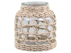 Chic Antique Windlicht mit geflochtenem Schilf