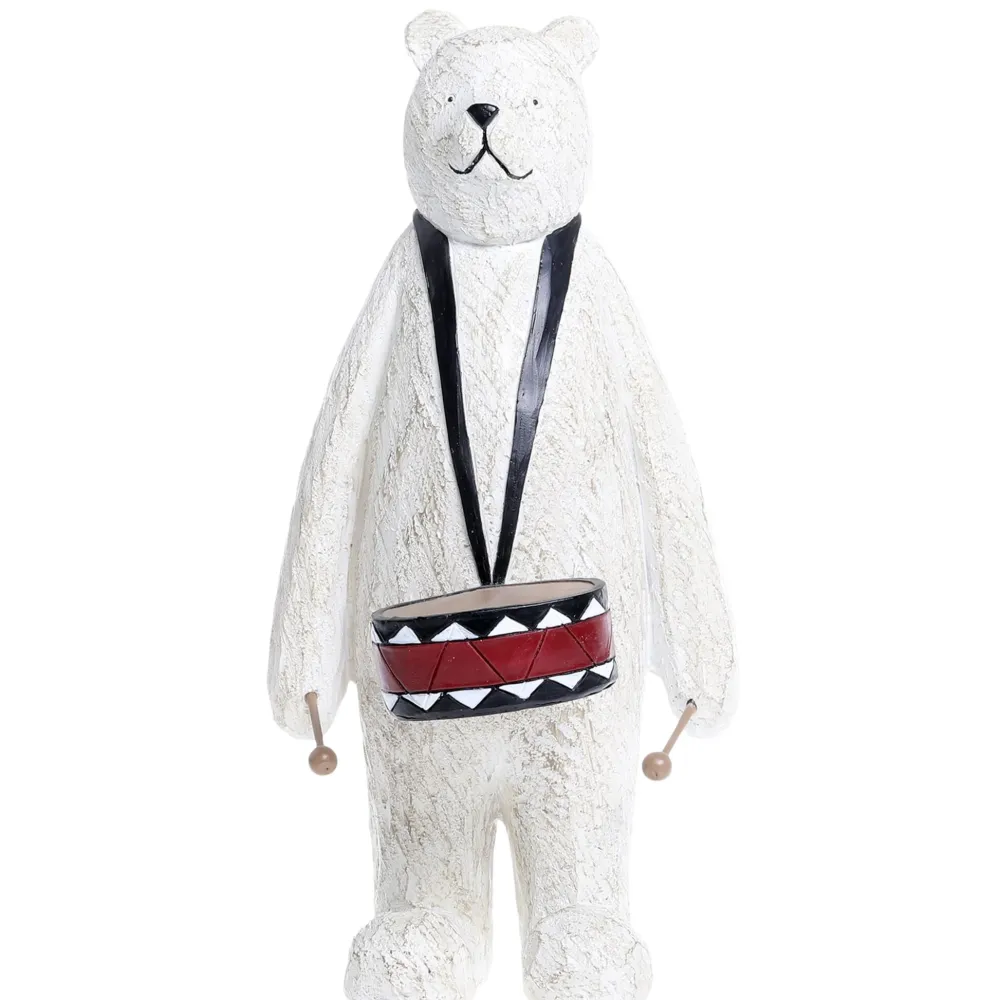 Chic Antique Winterliche Bären Figur mit Trommel