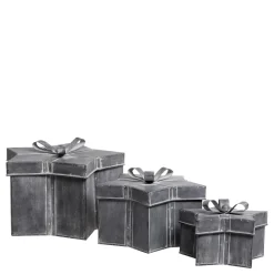 Chic Antique Winterliches Geschenkbox 3er-Set mit Schleife
