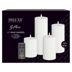 Deluxe Homeart Geschenkbox LED Blockkerzen Set mit Fernbedienung
