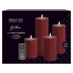 Deluxe Homeart Geschenkbox LED Blockkerzen Set mit Fernbedienung