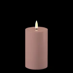 Deluxe Homeart LED Real Flame Outdoor Stumpenkerze staubig rot