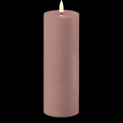 Deluxe Homeart LED Real Flame Outdoor Stumpenkerze staubig rot