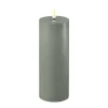 Deluxe Homeart LED Stumpenkerze Real Flame salbei green