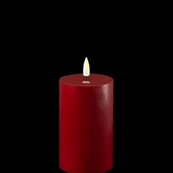 Deluxe Homeart LED Stumpenkerze Real Flame bordeaux