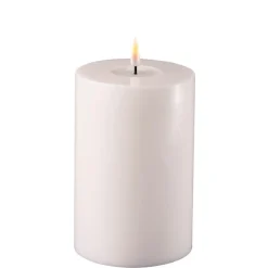 Deluxe Homeart LED Stumpenkerze Real Flame weiß