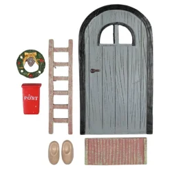 Det Gamle Apotek Wichteltür Set grau mit Zubehör