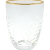 GreenGate Wasserglas Cutting mit Goldrand