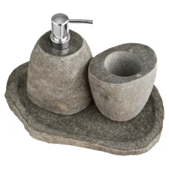 House Nordic Gara Badezimmer Waschbecken Set, Seifenspender, Becher