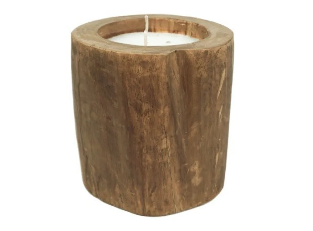 HSM Collection Baumstammkerze Teakholz