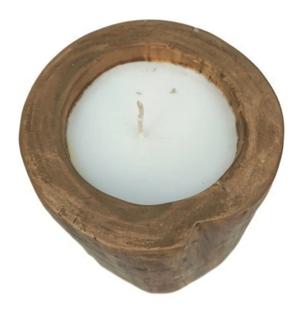 HSM Collection Baumstammkerze Teakholz