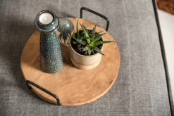 HSM Collection Serviertablett mit Griff Teakholz