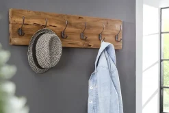 HSM Collection Wandgarderobe Natur Eisenbahnschwelle