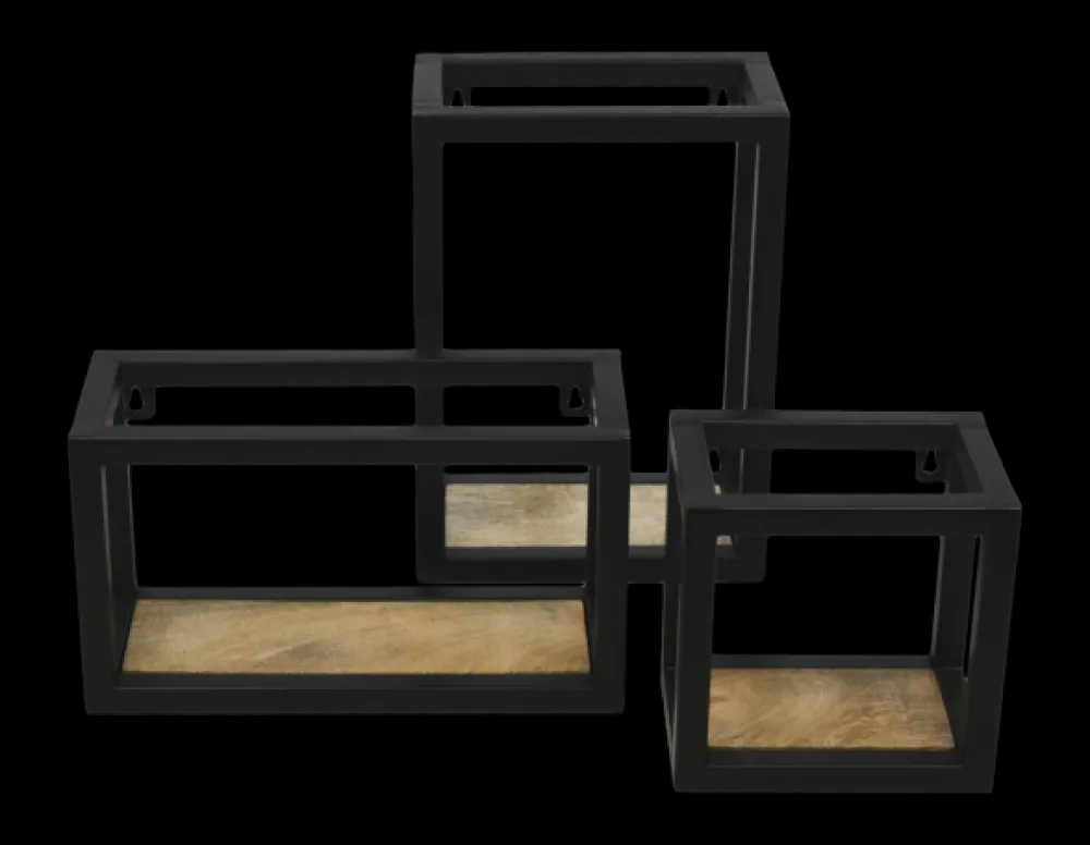 HSM Collection Wandregal Levels aus Mangoholz und Eisen