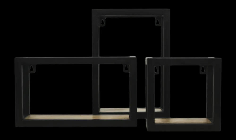 HSM Collection Wandregal Levels aus Mangoholz und Eisen