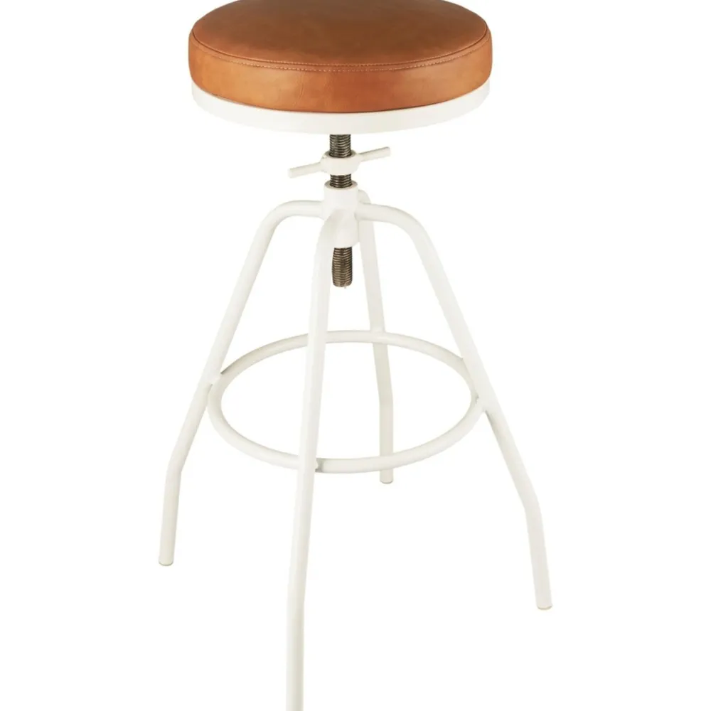 IB Laursen Barhocker höhenverstellbar Kunstledersitz und Metallgestell