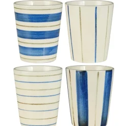 IB Laursen Becher ohne Henkel gestreift Nordby 4er