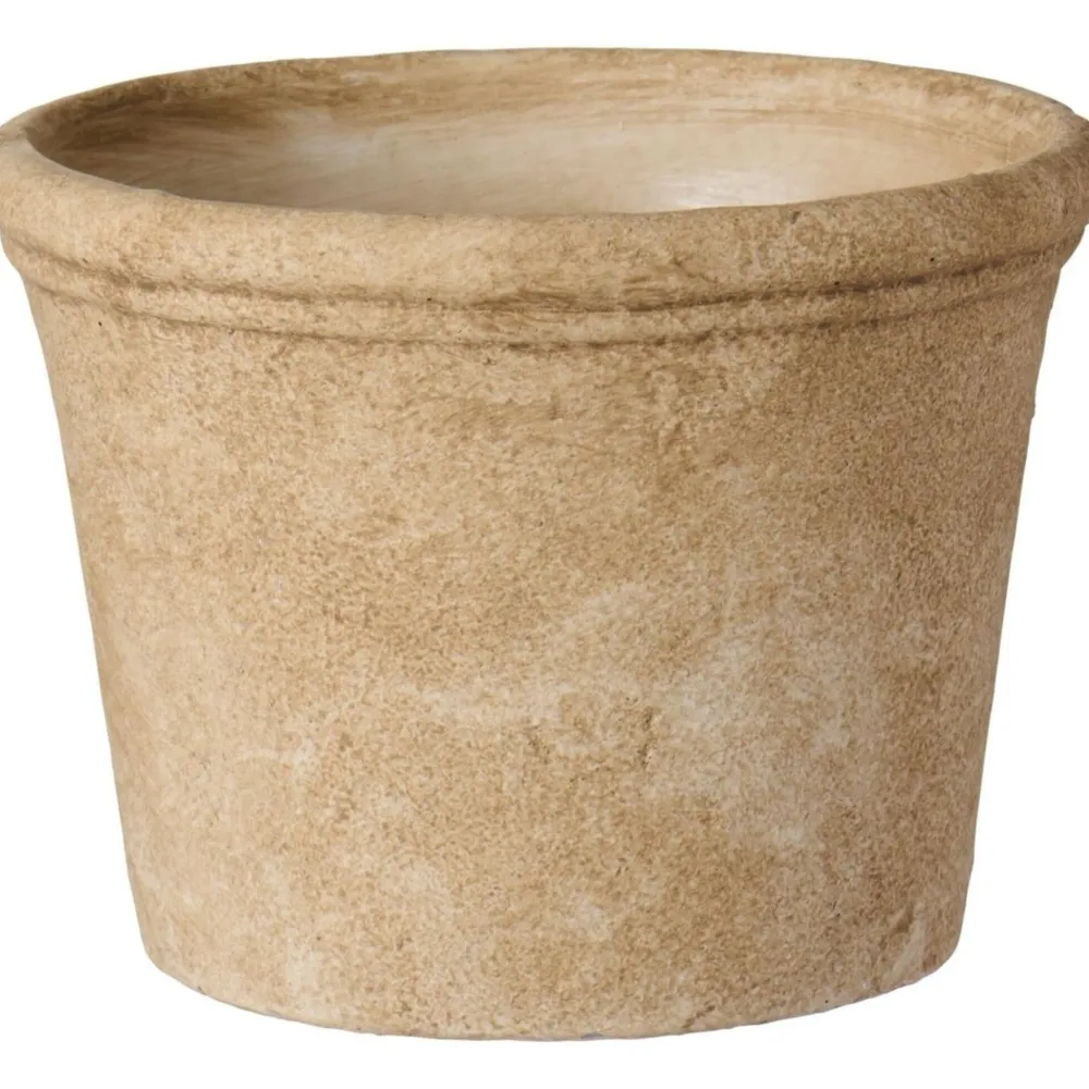 IB Laursen Blumentopf Athen mit gerillter Kante Zement