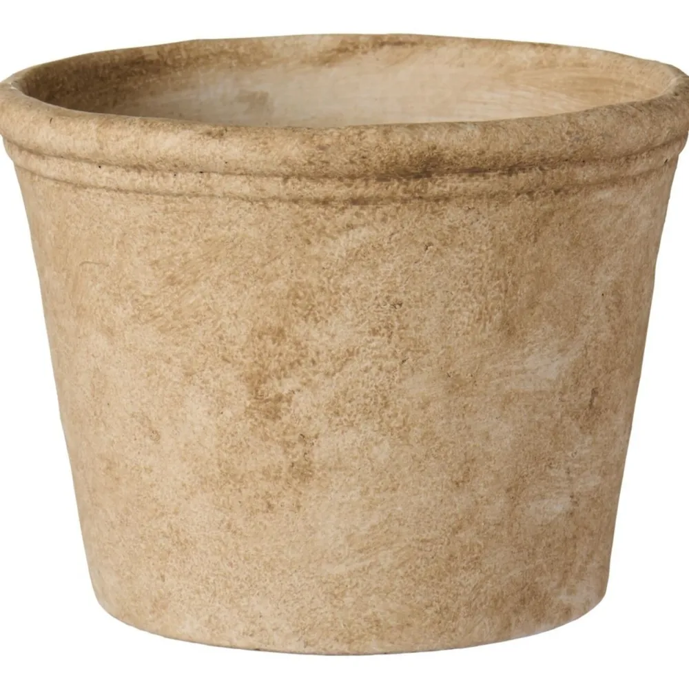 IB Laursen Blumentopf Athen mit gerillter Kante Zement