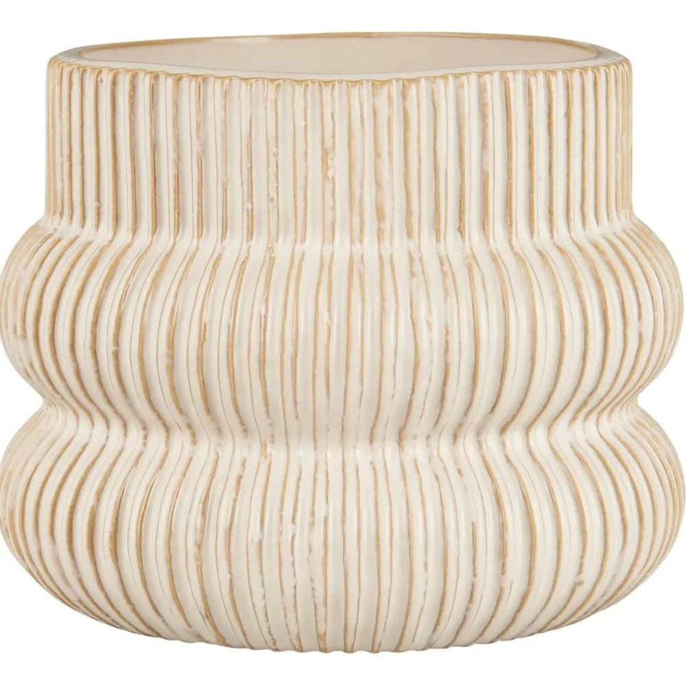 IB Laursen Blumentopf mit Rillen aus Keramik