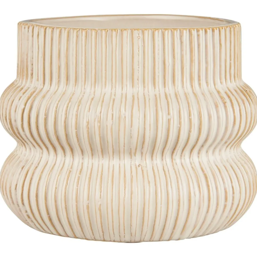 IB Laursen Blumentopf mit Rillen aus Keramik