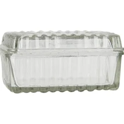 IB Laursen Butterbox mit Rillen aus Glas