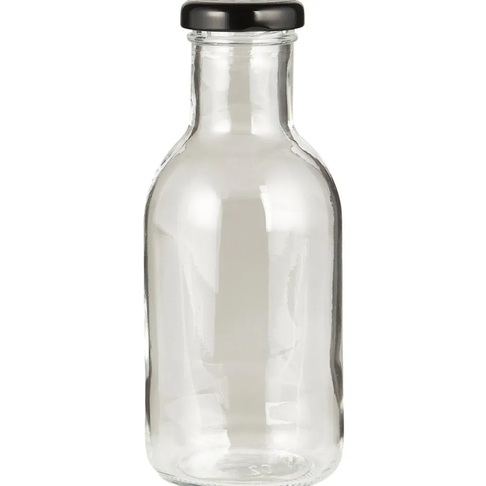 IB Laursen Glas-Flasche mit schwarzem Schraubdeckel