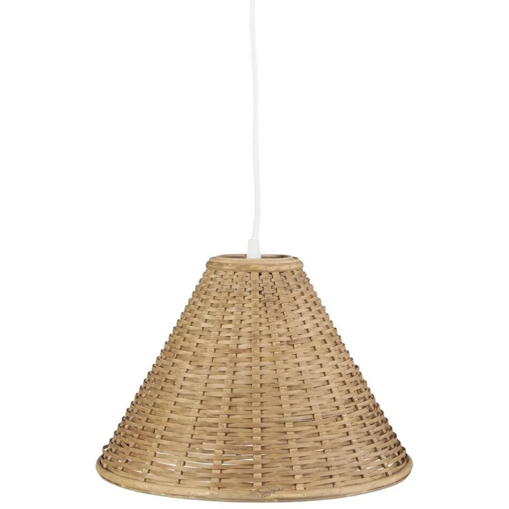 IB Laursen Hängelampe Bambus Geflecht schräg