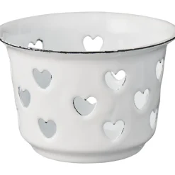 IB Laursen Kerzenhalter für Teelicht mit Herzen Emaille